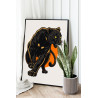 2 Черная пантера на охоте Хищники Животные Для детей Детские Для мальчиков 75х100 Раскраска картина по номерам на холсте
