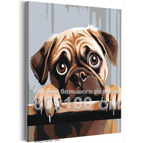 Любимый щенок мопс Животные Собака 80х100 Раскраска картина по номерам на холсте