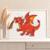 2 Яркий оранжевый дракон с крыльями Животные Для детей Детская Для мальчиков Для девочек Маленькая Легкая Раскраска картина по н