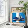 3 Синий туристический мотоцикл Байк Спорт Для мужчин 80х100 Раскраска картина по номерам на холсте