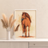 2 Коричневая лошадь Животные Конь Для детей Для девочек Для мальчика Раскраска картина по номерам на холсте