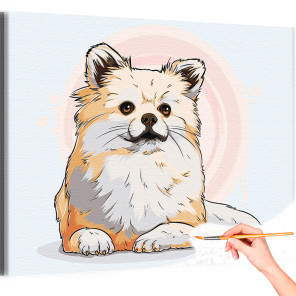 1 Любимый шпиц Животные Собаки Для детей Для девочек Для мальчика Раскраска картина по номерам на холсте