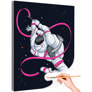 1 Гимнастка в космосе Люди Спорт Космонавт Для детей Для мальчика Для девочек Раскраска картина по номерам на холсте