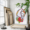 3 Радужный единорог с розой Животные Для детей Для девочек Фэнтези 80х100 Раскраска картина по номерам на холсте