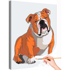 1 Добрый английский бульдог Животные Собака Для детей Раскраска картина по номерам на холсте