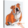 1 Добрый английский бульдог Животные Собака Для детей Раскраска картина по номерам на холсте