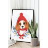 2 Рождественская спаниель Животные Собака Новый год Рождество Зима Для детей Детская Раскраска картина по номерам на холсте