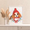 4 Рождественская спаниель Животные Собака Новый год Рождество Зима Для детей Детская Раскраска картина по номерам на холсте