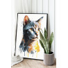 2 Портрет желтоглазого котенка Животные Кошки Коты Раскраска картина по номерам на холсте