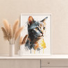 4 Портрет желтоглазого котенка Животные Кошки Коты Раскраска картина по номерам на холсте