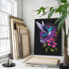 3 Маленькая колибри на цветке Птицы Природа Фиолетовая 80х100 Раскраска картина по номерам на холсте