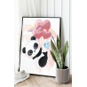 2 Панда на воздушных шарах и птица Коллекция Cute love Животные Любовь Романтика Для детей Детские Для девочек 100х125 Раскраска