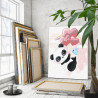 3 Панда на воздушных шарах и птица Коллекция Cute love Животные Любовь Романтика Для детей Детские Для девочек 80х100 Раскраска 