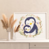 2 Пингвин мама с малышом в цветах Коллекция Cute animals Животные Для детей Детские Для девочек Раскраска картина по номерам на 