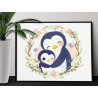 6 Пингвин мама с малышом в цветах Коллекция Cute animals Животные Для детей Детские Для девочек Раскраска картина по номерам на 