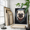 3 Мопс с трубкой / Животные / Собаки 100х125 Раскраска картина по номерам на холсте