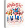 Музыкальные монстры с сердцем Коллекция Cute monsters Смешные Для детей Детские Для девочек Для мальчиков 100х125 Раскраска карт