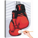 Боксерские перчатки Спорт Для мужчин Для мальчика Раскраска картина по номерам на холсте