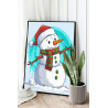 2 Новогодний снеговик Новый год Рождество Зима Для детей Для мальчика Для девочек 80х100 Раскраска картина по номерам на холсте