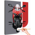 1 Красный спортивный мотоцикл Техника Байк Для мужчин Раскраска картина по номерам на холсте