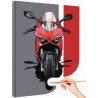 1 Красный спортивный мотоцикл Техника Байк Для мужчин Раскраска картина по номерам на холсте