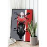 2 Красный спортивный мотоцикл Техника Байк Для мужчин Раскраска картина по номерам на холсте