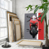 3 Красный спортивный мотоцикл Техника Байк Для мужчин Раскраска картина по номерам на холсте