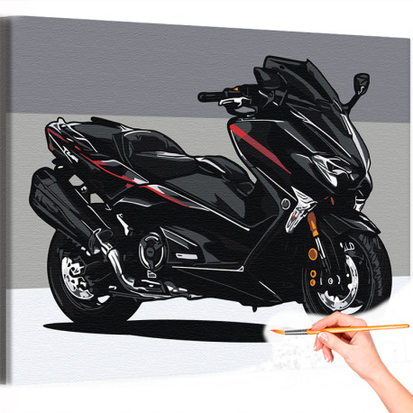 1 Черный стильный мотоцикл Техника Байк Для мужчин Раскраска картина по номерам на холсте