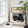 3 Черный стильный мотоцикл Техника Байк Для мужчин Раскраска картина по номерам на холсте