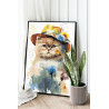 2 Котенок в шляпе Животные Кошки Коты Лето Британец 80х100 Раскраска картина по номерам на холсте