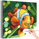 Рыбка клоун Животные Для детей Детская Мультики Море 40х40 Раскраска картина по номерам на холсте