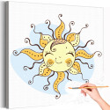 Улыбающееся солнышко Солнце Для детей Детские Дети Для девочек Раскраска картина по номерам на холсте
