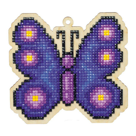  Бабочка Неон Алмазная мозаика подвеска Гранни Wood Wp0117