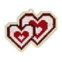  Влюбленные сердца Алмазная мозаика подвеска Гранни Wood Wp0434