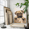  Мопс с большими глазами / Мопс влюблен в тебя Животные Собаки Интерьерная 80х100 Раскраска картина по номерам на холсте AAAA-NK