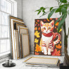  Рыжий котенок в осенних листьях Животные Коты Кошки Осень Для детей Детская 60х80 Раскраска картина по номерам на холсте AAAA-S