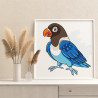 2 Яркий синий попугай Птицы Для детей Детская Для мальчиков Для девочек Маленькая Легкая Раскраска картина по номерам на холсте