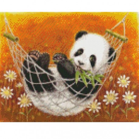 Забавная панда Алмазная мозаика на подрамнике Цветной