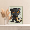 3 Черная пантера футболист Животные Спорт Мультики Для детей Детская Для мальчика Легкая Раскраска картина по номерам на холсте