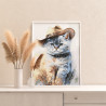 4 Британский котенок в шляпе Животные Кошки Коты Лето Раскраска картина по номерам на холсте