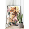 2 Рыжий британский кот в цветах Животные Кошки Котята Лето Раскраска картина по номерам на холсте