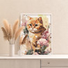 4 Рыжий британский кот в цветах Животные Кошки Котята Лето Раскраска картина по номерам на холсте