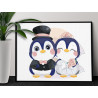 2 Пингвины Свадьба Коллекция Сute love Животные Любовь Романтика Пара Влюбленные Для детей Детские Для девочек 75х100 Раскраска 