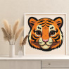 3 Портрет тигренка Животные Тигр Для детей Детская для мальчика Для девочек Легкая 40х40 Раскраска картина по номерам на холсте