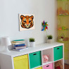 5 Портрет тигренка Животные Тигр Для детей Детская для мальчика Для девочек Легкая 40х40 Раскраска картина по номерам на холсте