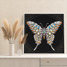 3 Белая бабочка с узорами Животные Яркая Интерьерная Коллекция дудлинг 40х40 Раскраска картина по номерам на холсте