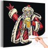 1 Санта-Клаус с пивом Дед Мороз Новый год Рождество Праздник Раскраска картина по номерам на холсте
