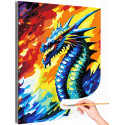 1 Яркий дракон на фоне заката Животные Фэнтези Символ года Китай Раскраска картина по номерам на холсте