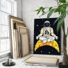 3 Космонавт на месяце Космос Люди Луна Для детей Для девочек Для мальчика 80х100 Раскраска картина по номерам на холсте