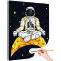 1 Космонавт на месяце Космос Люди Луна Для детей Для девочек Для мальчика Раскраска картина по номерам на холсте